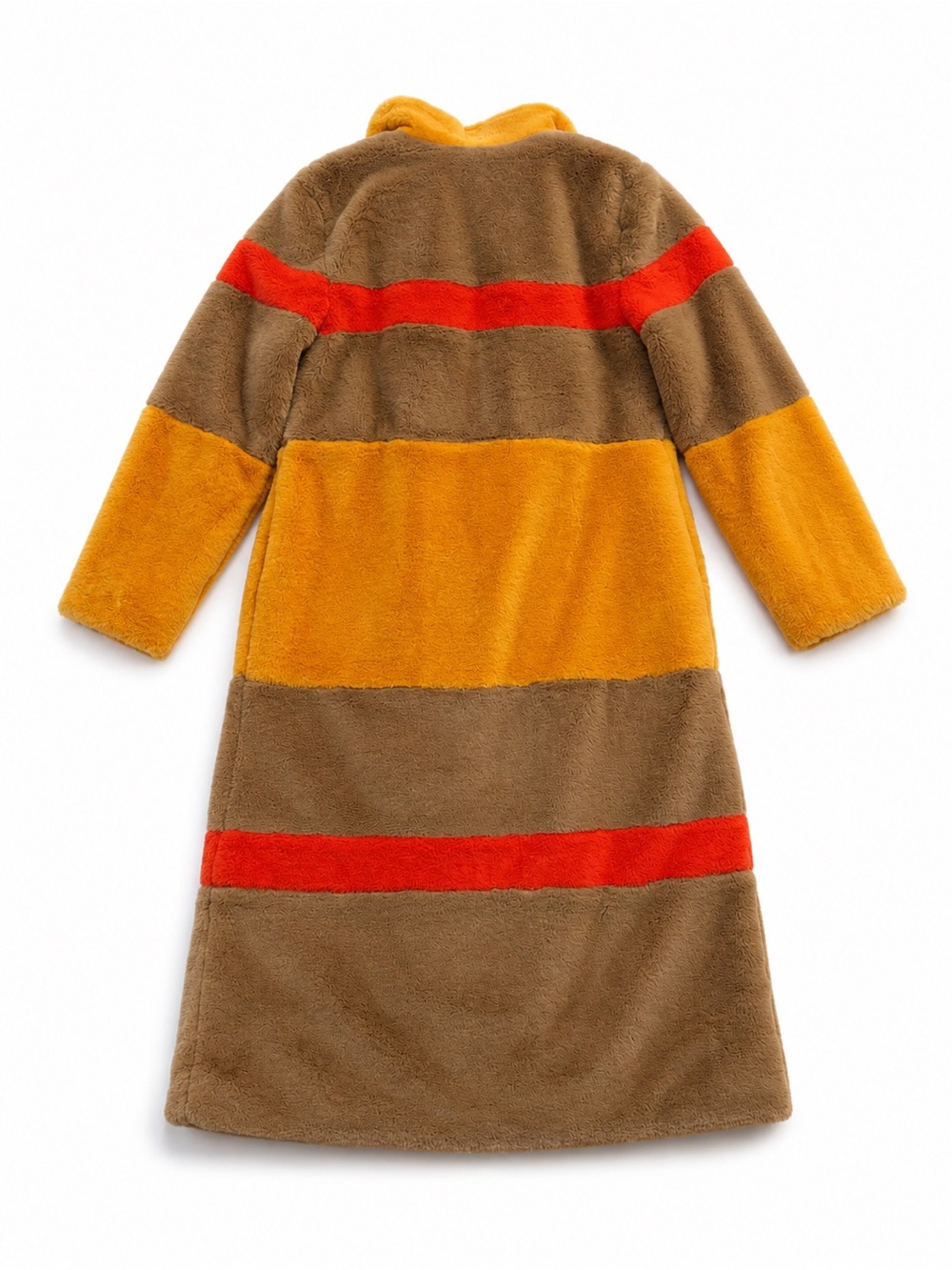 Hutch Anthropologie Colorblock Stripe Faux Fur Coat - Picture 10 of 10